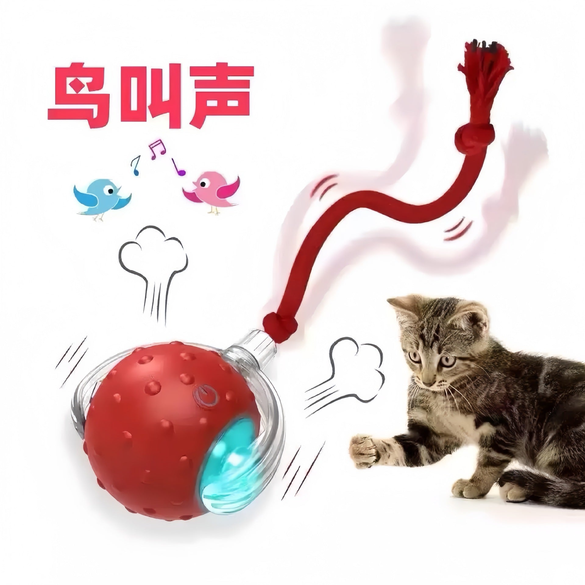 Spin & Chase Teaser Ball — Interactive Toy for Cats & Dogs