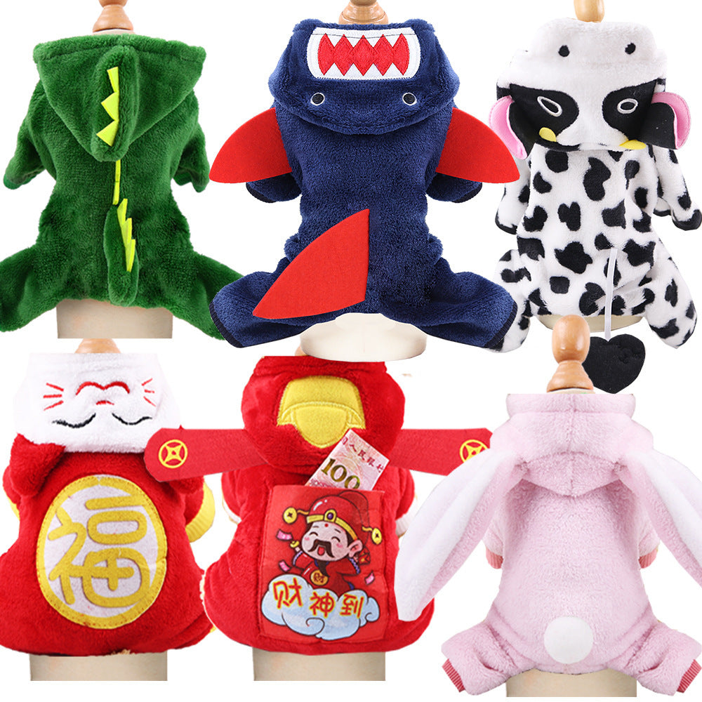 Cozy Cartoon Winter Coat for Cats & Dogs