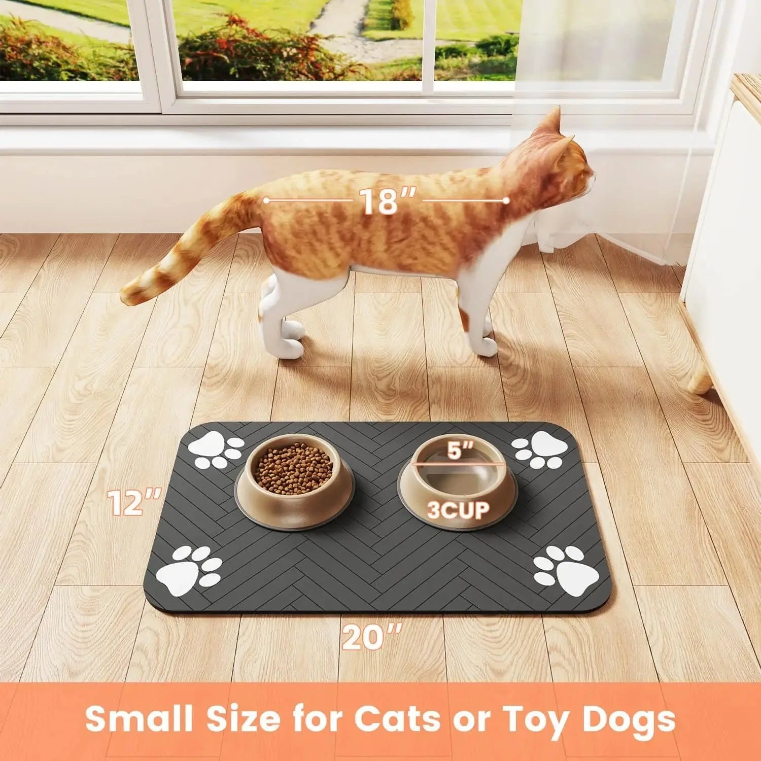 Absorbent Pet Feeding Mat | Non-Slip Waterproof Placemat for Dogs & Cats