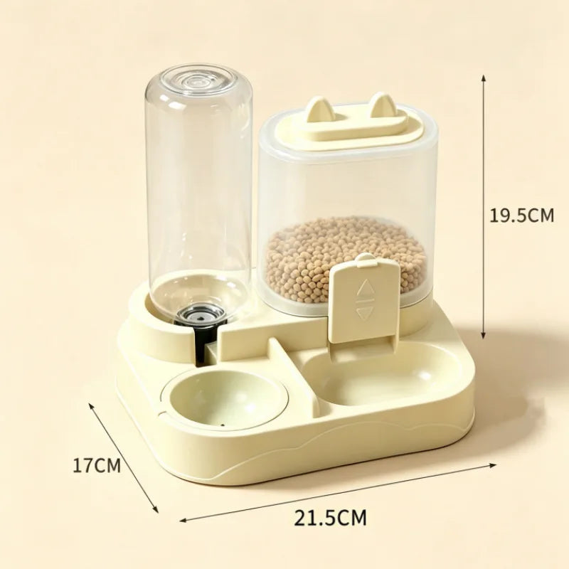 2-in-1 Cat Feeding Station — Separate Dry & Wet Food Bowls