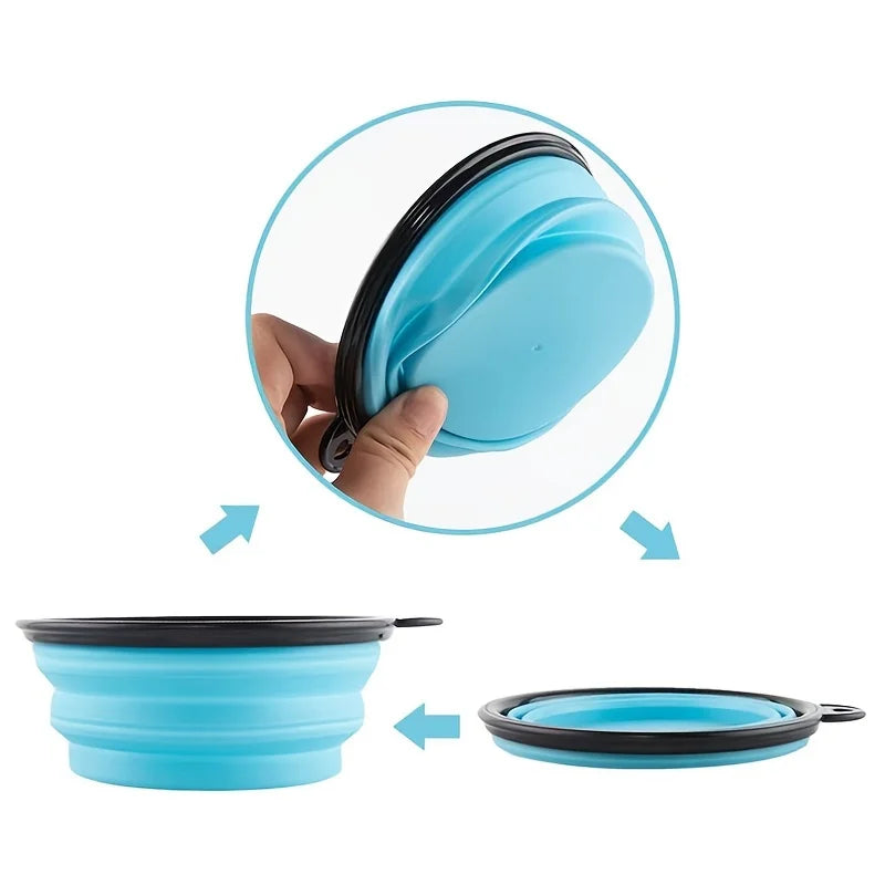 Portable Collapsible Pet Bowl | Silicone Travel Water & Food Bowl for Cats & Dogs