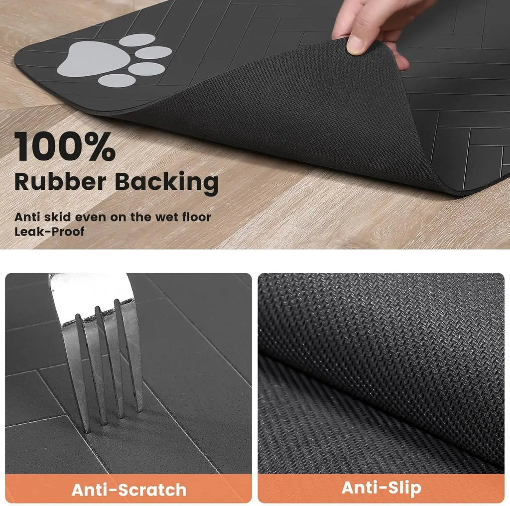 Absorbent Pet Feeding Mat | Non-Slip Waterproof Placemat for Dogs & Cats