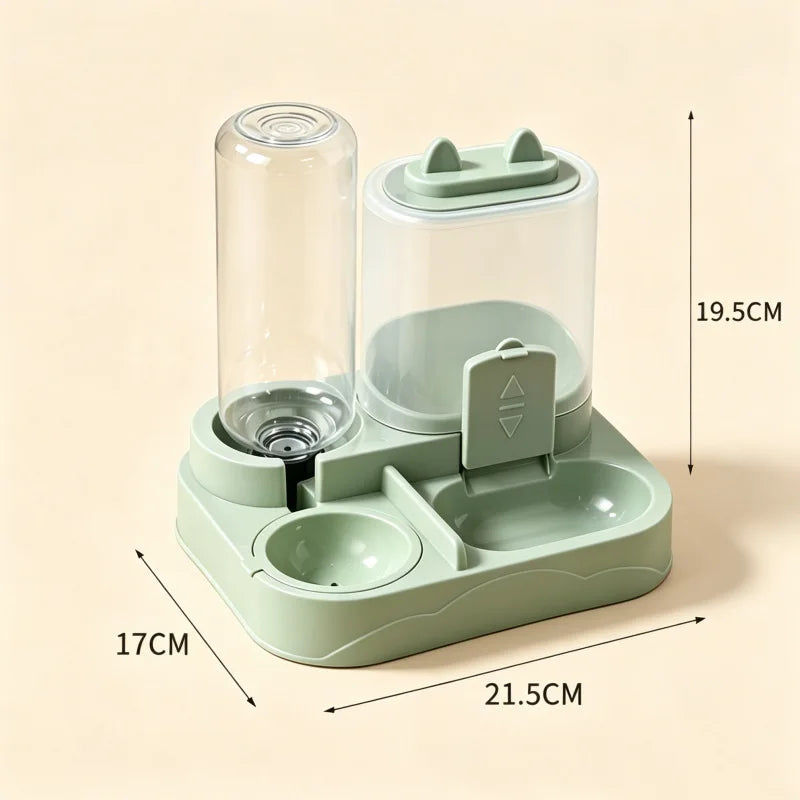 2-in-1 Cat Feeding Station — Separate Dry & Wet Food Bowls