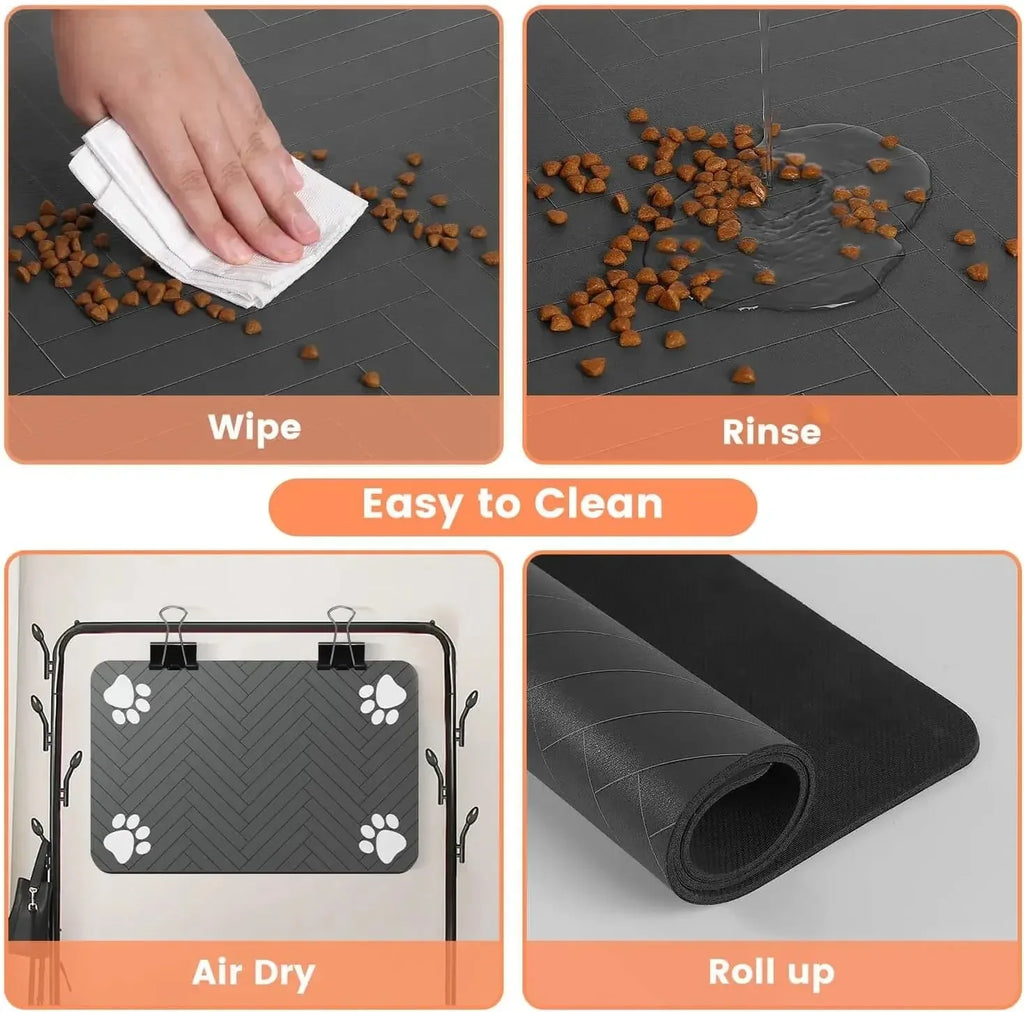 Absorbent Pet Feeding Mat | Non-Slip Waterproof Placemat for Dogs & Cats