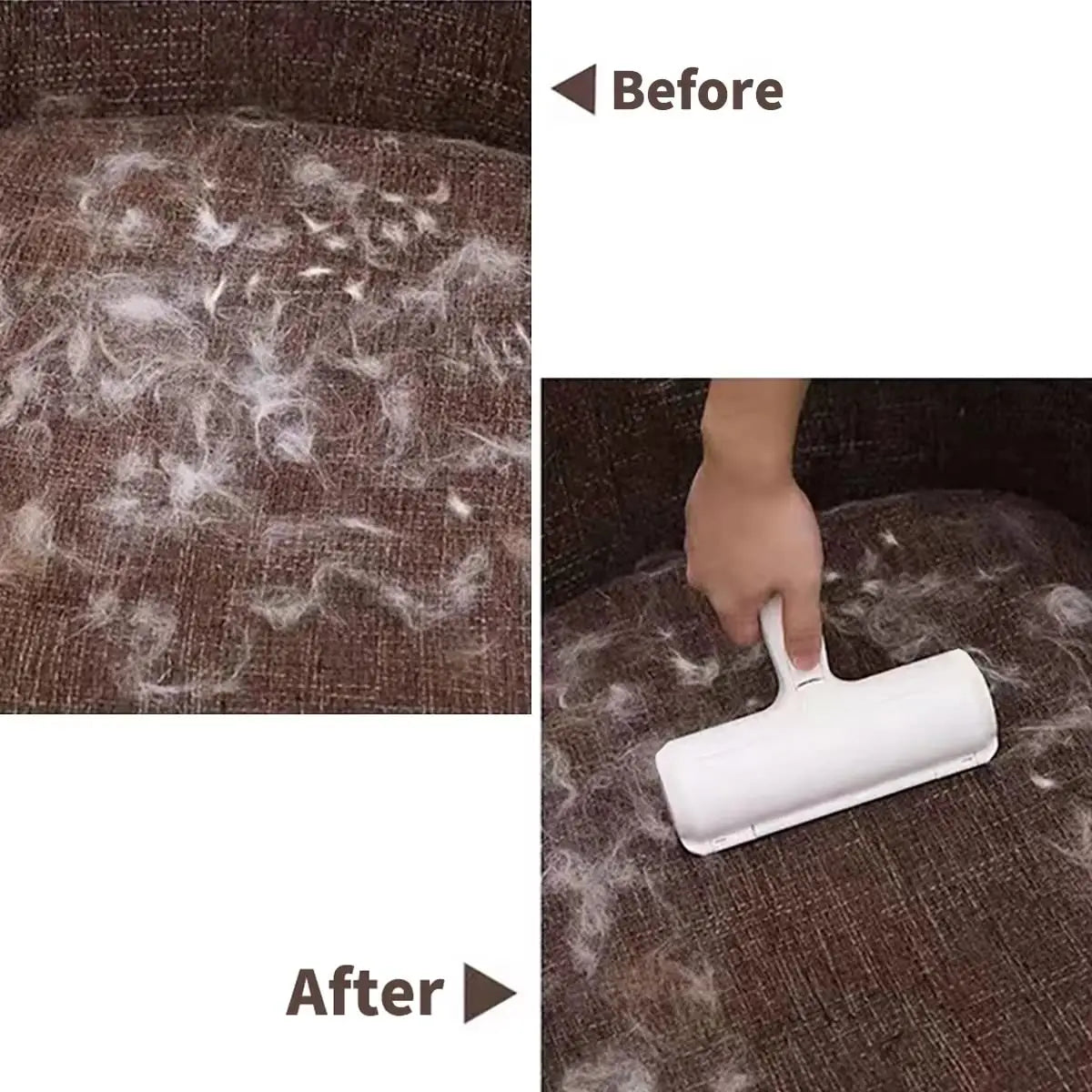 Self-Cleaning Pet Hair Remover Roller for Furniture & Clothes
