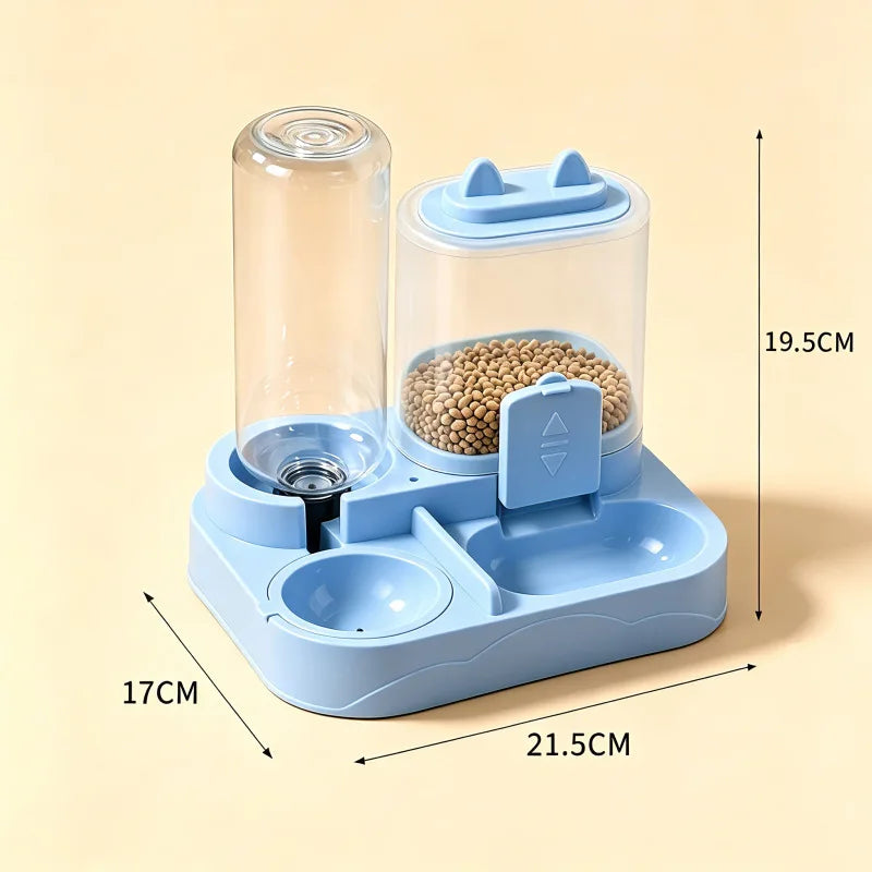 2-in-1 Cat Feeding Station — Separate Dry & Wet Food Bowls