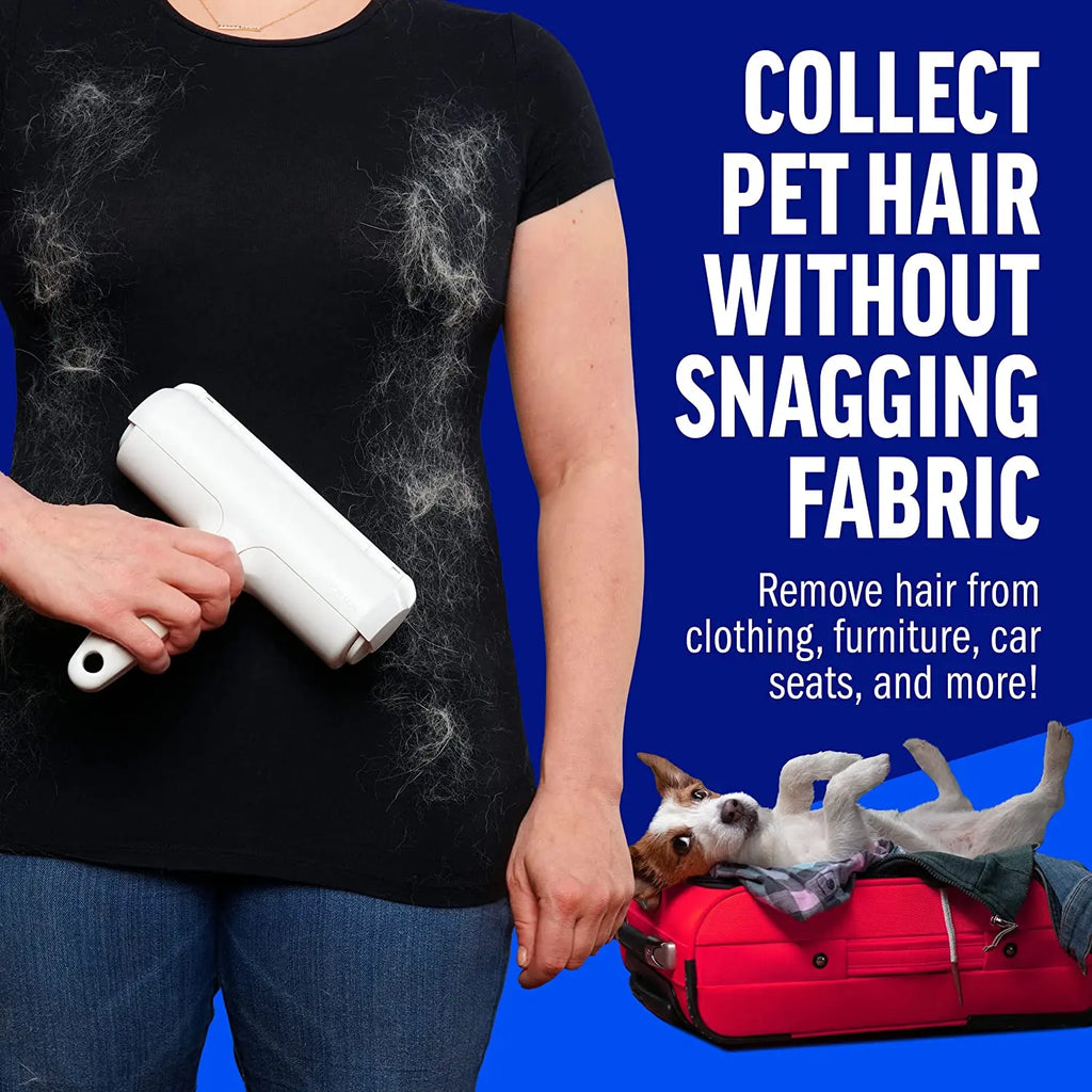 Self-Cleaning Pet Hair Remover Roller for Furniture & Clothes