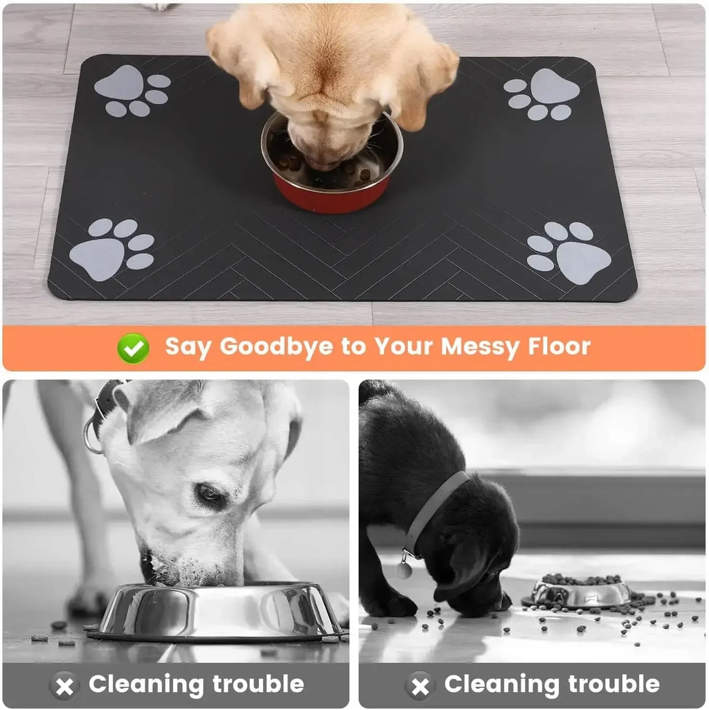 Absorbent Pet Feeding Mat | Non-Slip Waterproof Placemat for Dogs & Cats