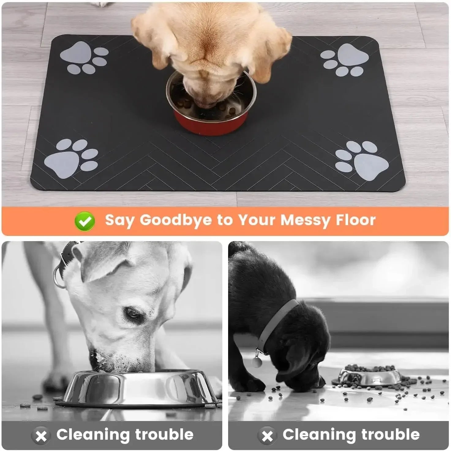 Absorbent Pet Feeding Mat | Non-Slip Waterproof Placemat for Dogs & Cats