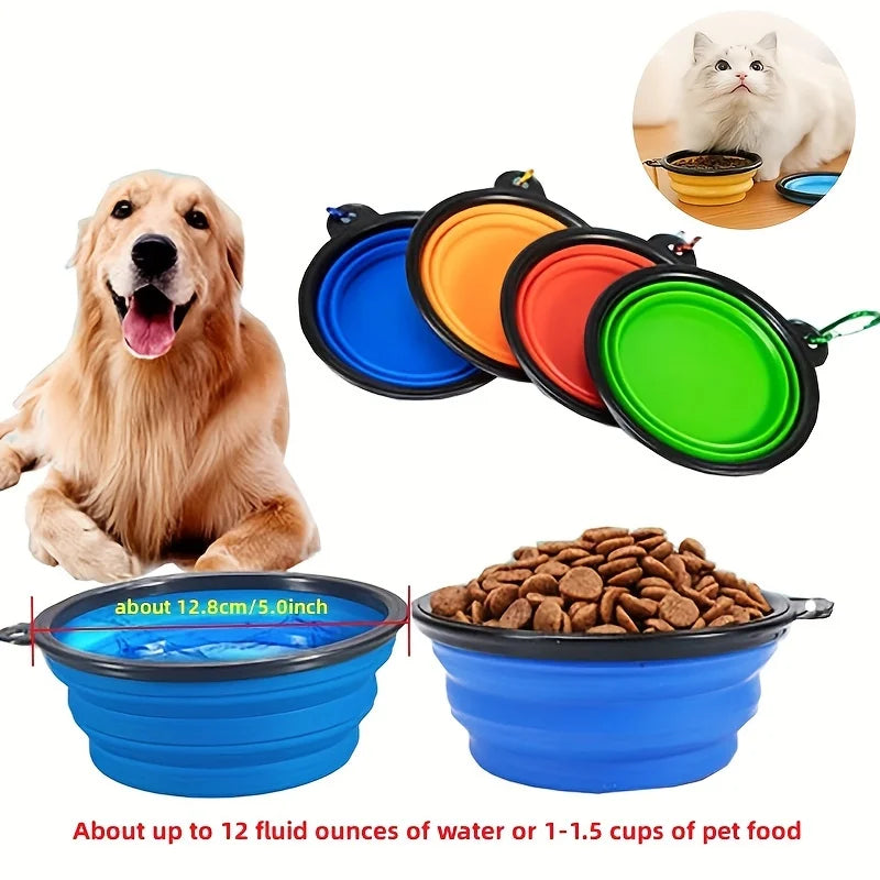 Portable Collapsible Pet Bowl | Silicone Travel Water & Food Bowl for Cats & Dogs