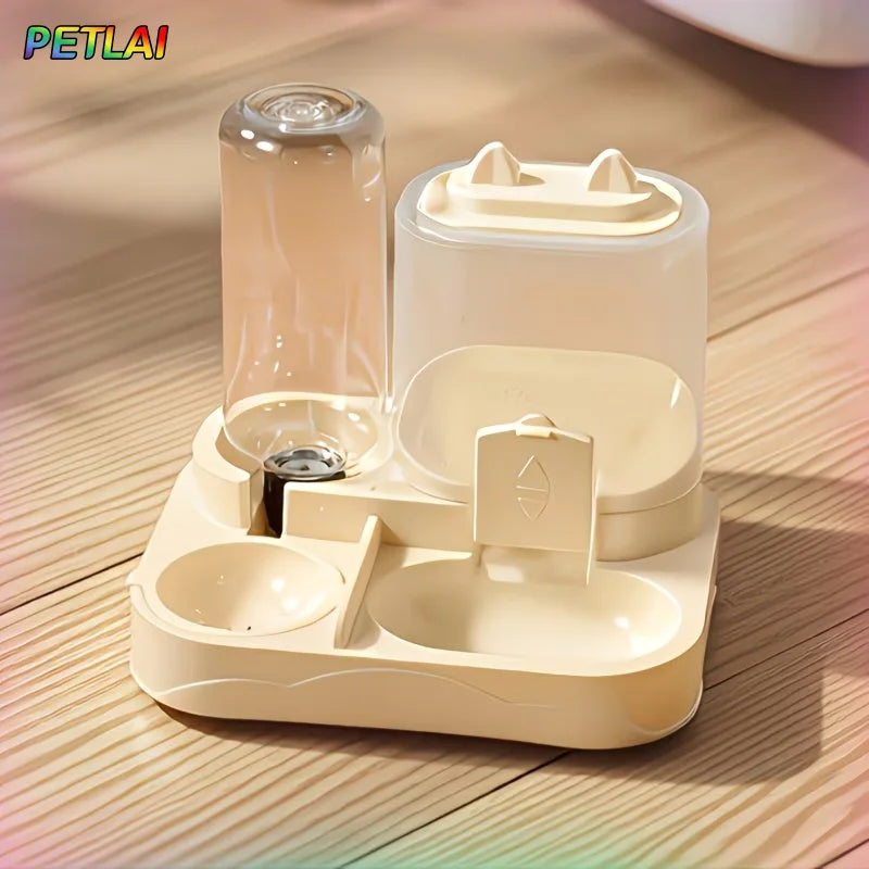 2-in-1 Cat Feeding Station — Separate Dry & Wet Food Bowls