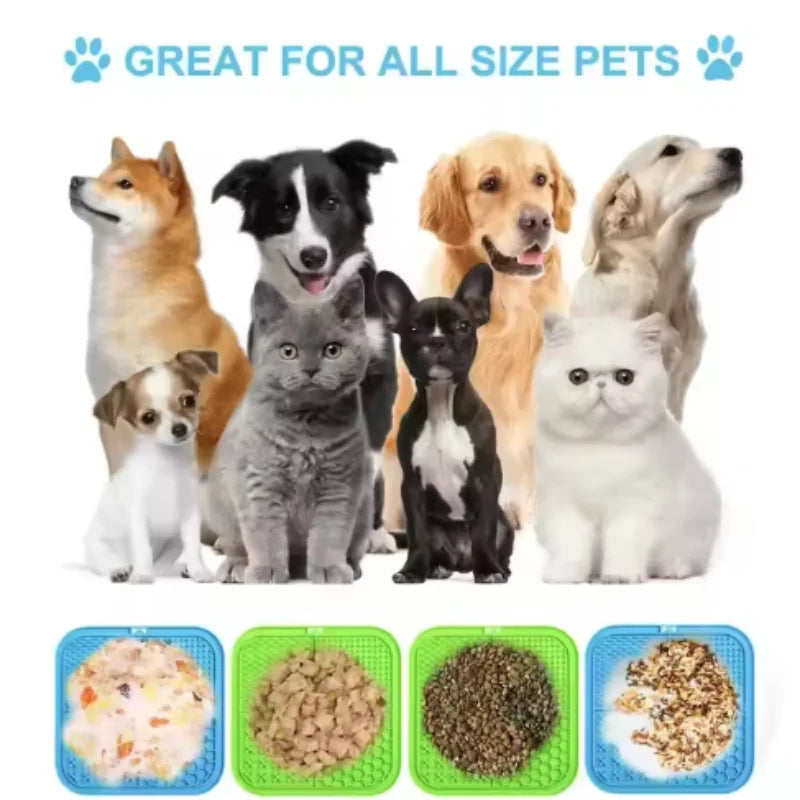 Slow Feeder Silicone Lick Mat for Dogs – Bath & Mealtime Distraction