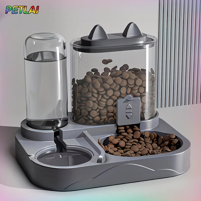 2-in-1 Cat Feeding Station — Separate Dry & Wet Food Bowls