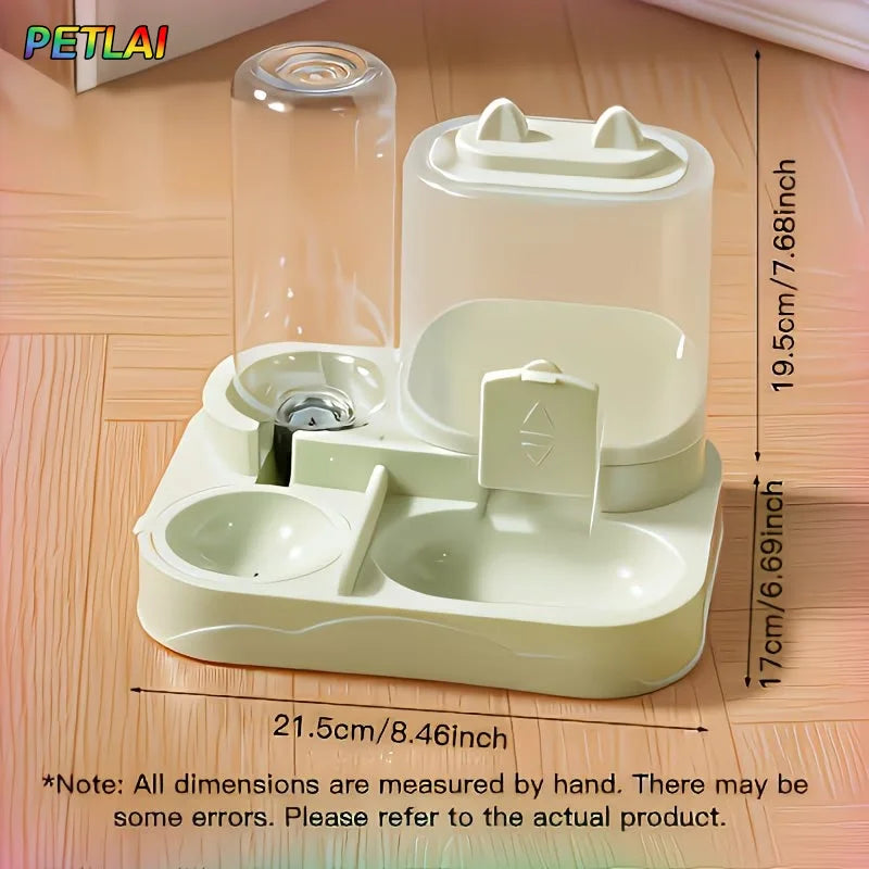 2-in-1 Cat Feeding Station — Separate Dry & Wet Food Bowls