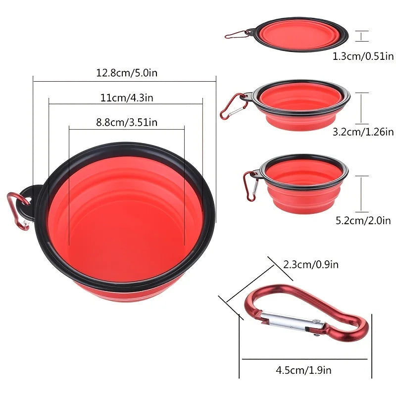 Portable Collapsible Pet Bowl | Silicone Travel Water & Food Bowl for Cats & Dogs