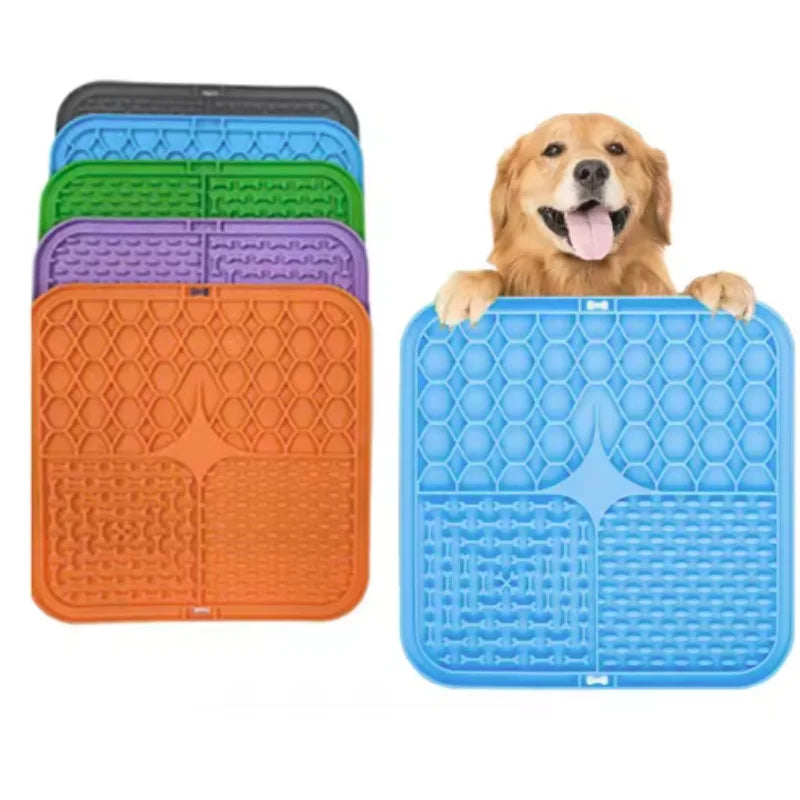 Slow Feeder Silicone Lick Mat for Dogs – Bath & Mealtime Distraction