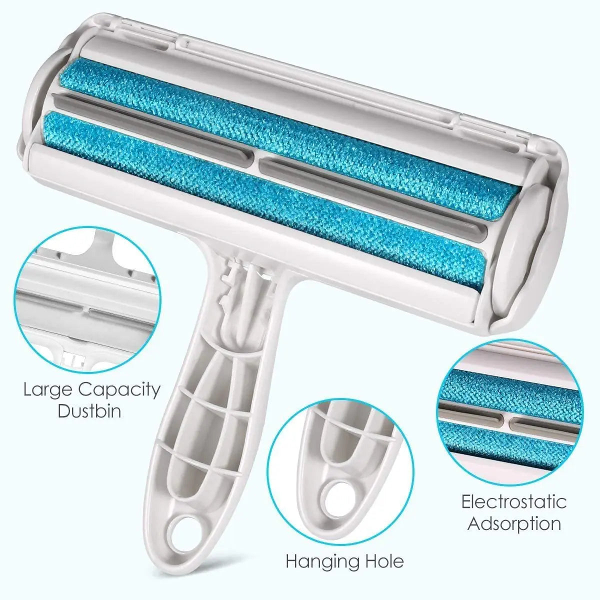 Self-Cleaning Pet Hair Remover Roller for Furniture & Clothes
