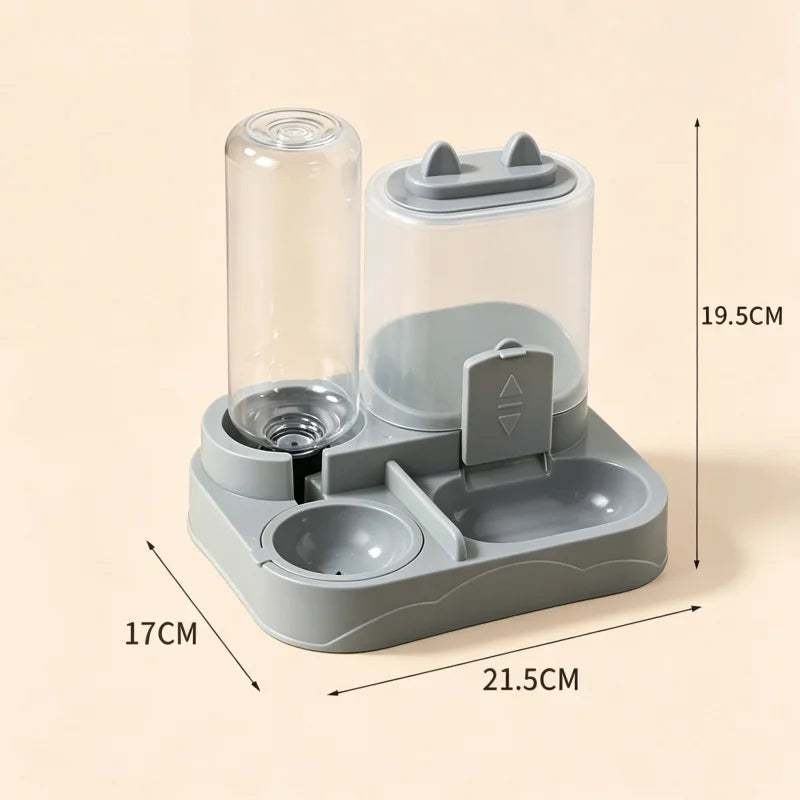 2-in-1 Cat Feeding Station — Separate Dry & Wet Food Bowls