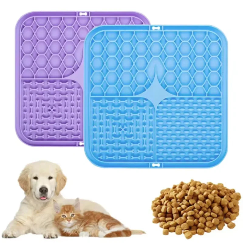 Slow Feeder Silicone Lick Mat for Dogs – Bath & Mealtime Distraction