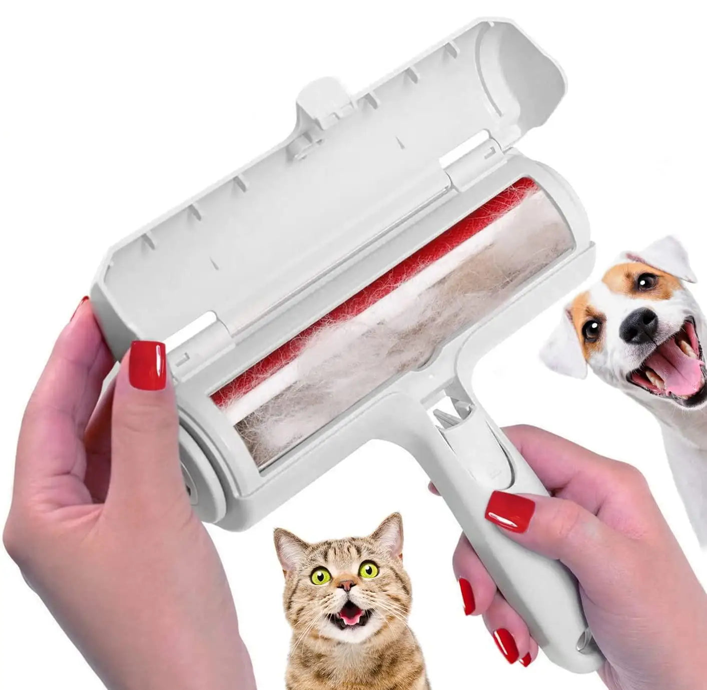 Self-Cleaning Pet Hair Remover Roller for Furniture & Clothes