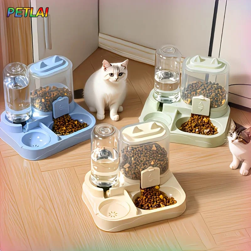 2-in-1 Cat Feeding Station — Separate Dry & Wet Food Bowls