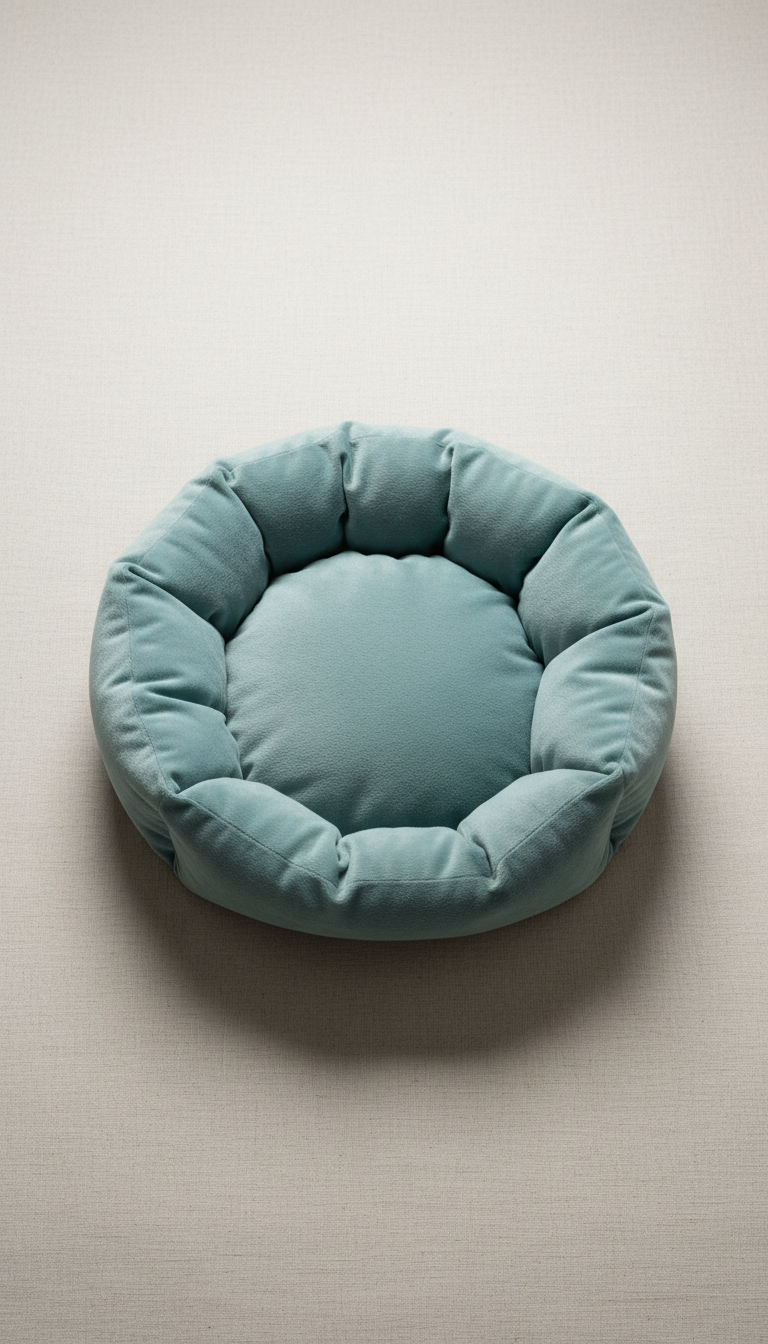 Plush Pet Bed Calm Collar Blue-Green